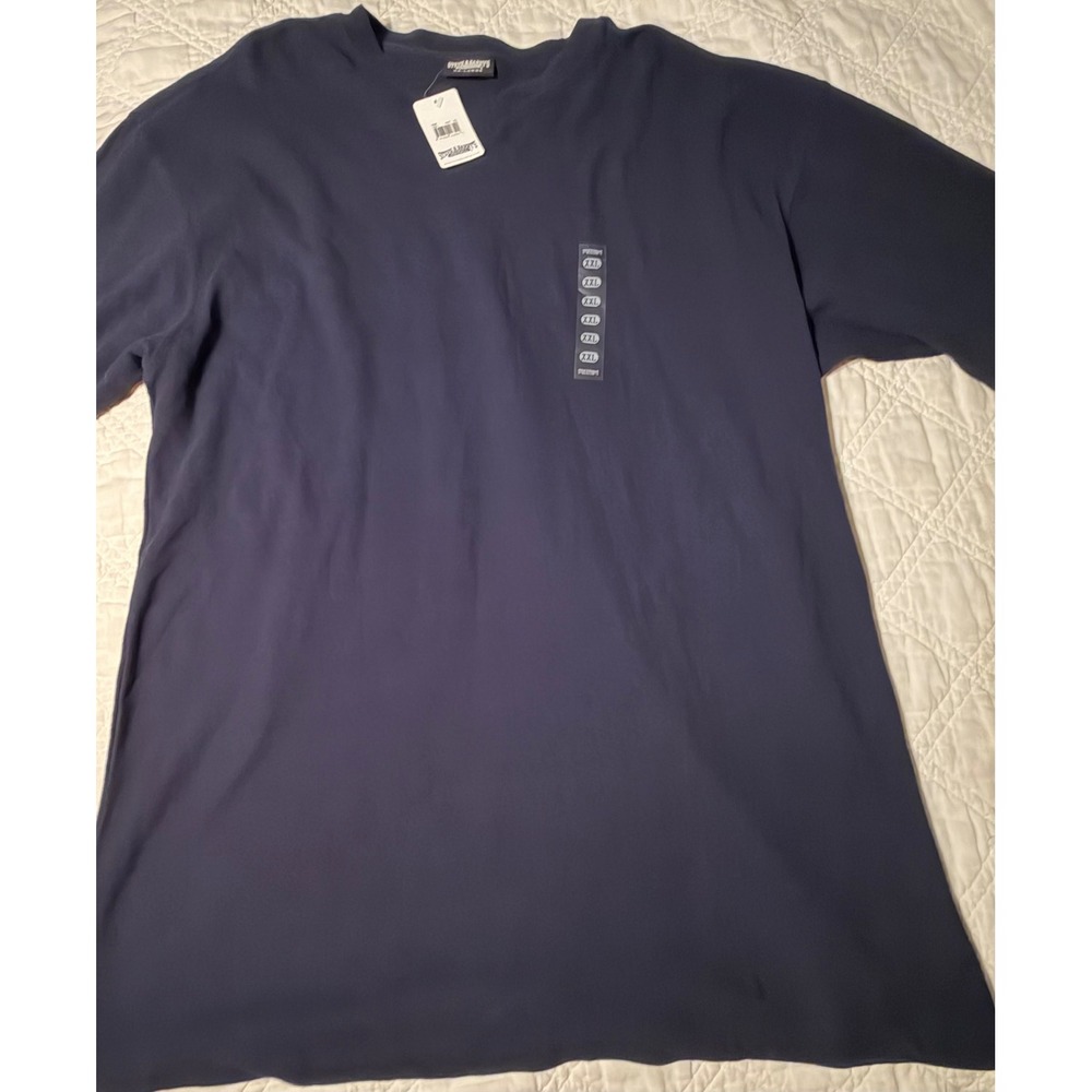 Steve & Barrys Mens XXL Navy Blue Cotton Pique Short Sleeve T-Shirt New Tags